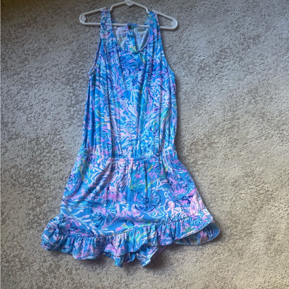 Lilly Pulitzer Blue and Pink Floral romper
